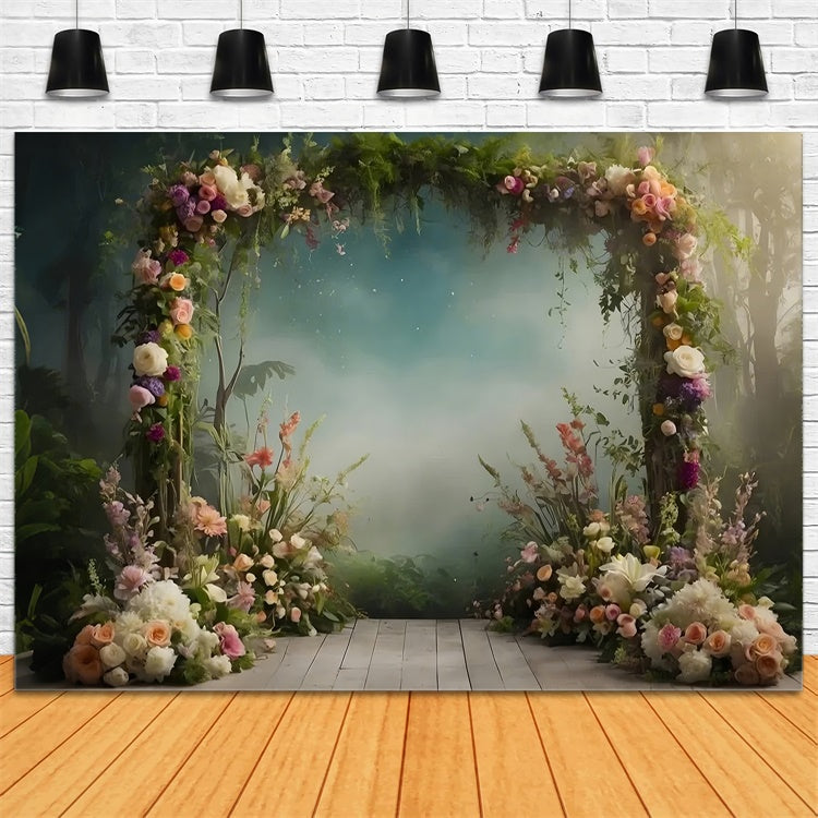 Pet Photography Backdrops Elegant Floral Vine Arch Backdrop LXX1-251