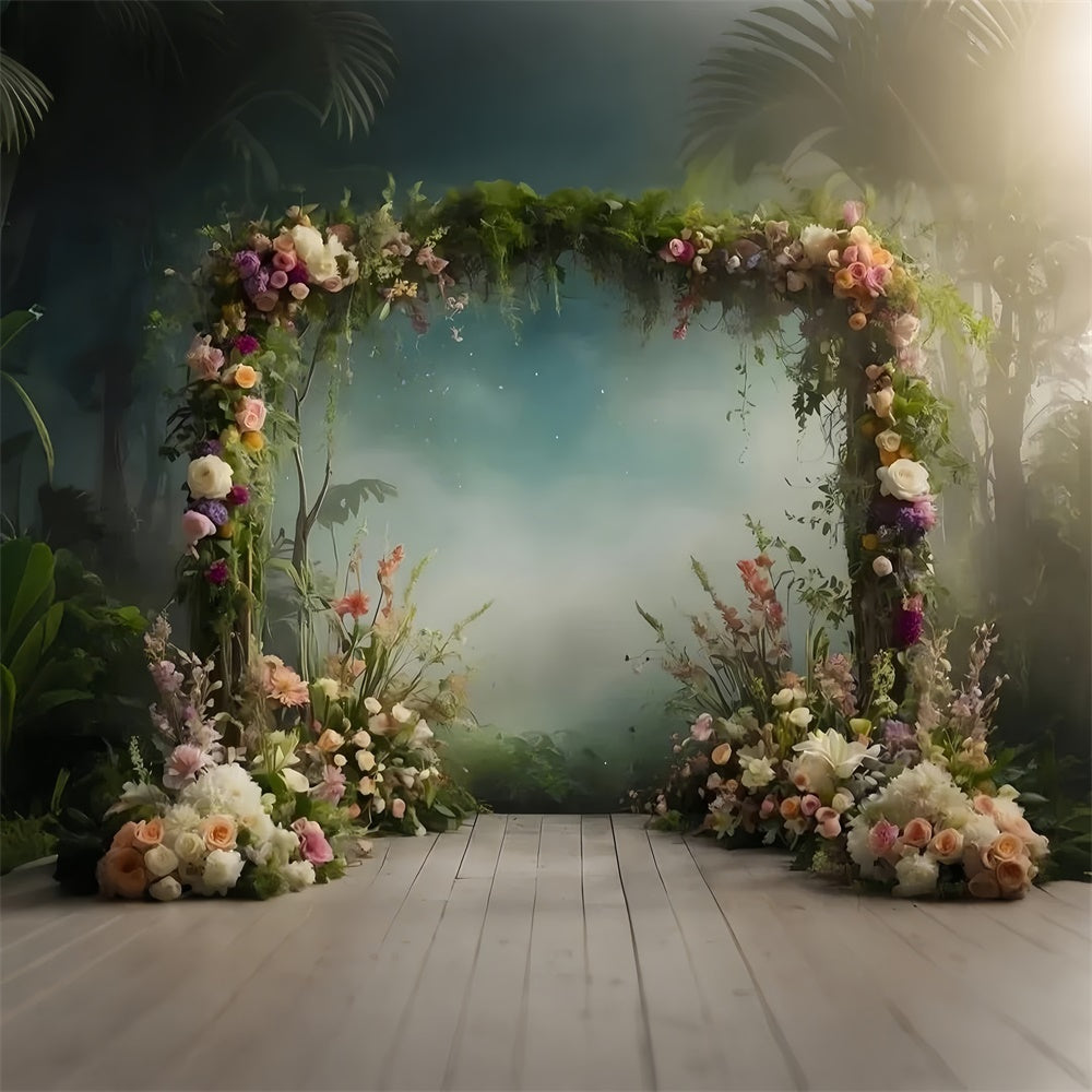 Pet Photography Backdrops Elegant Floral Vine Arch Backdrop LXX1-251