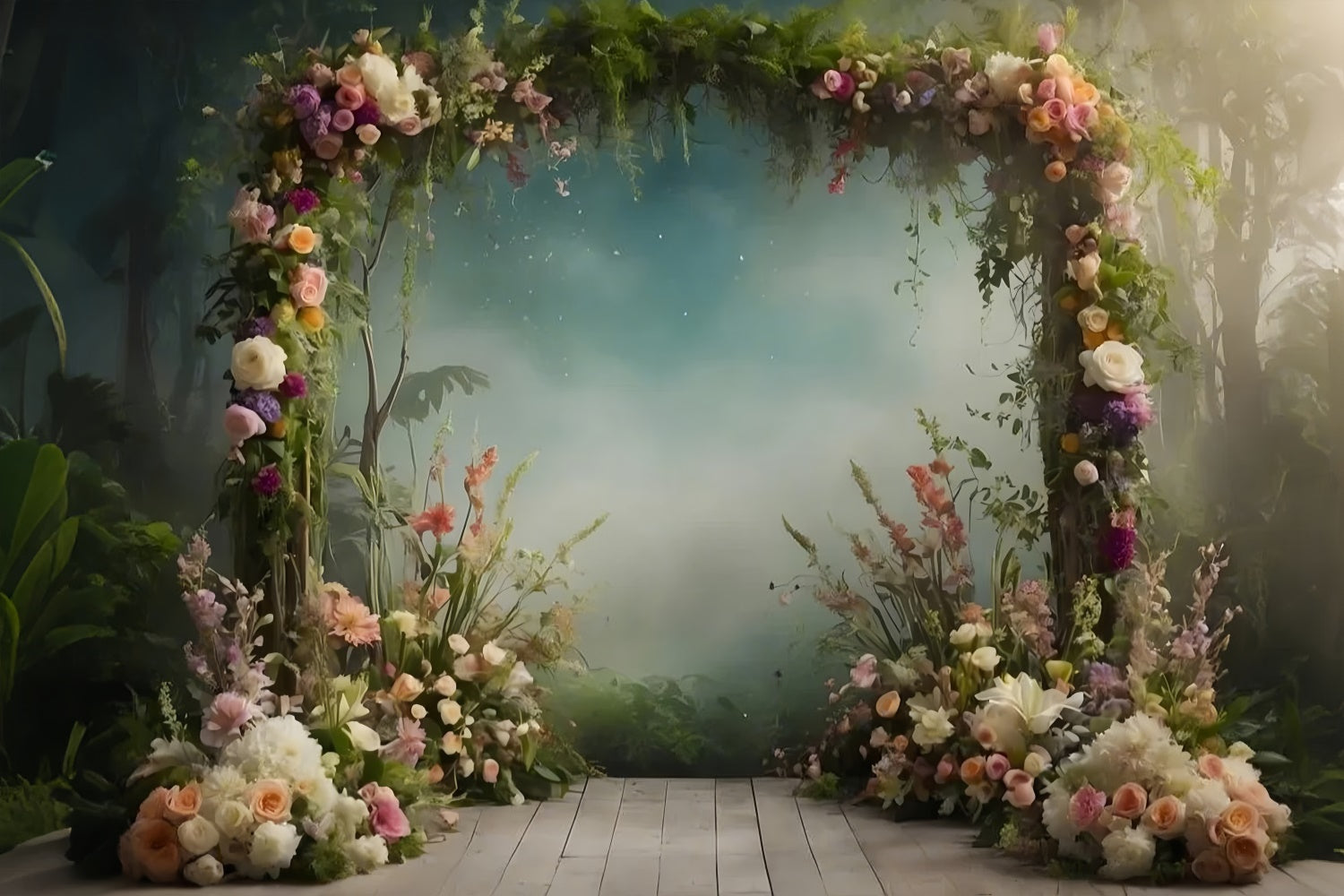 Pet Photography Backdrops Elegant Floral Vine Arch Backdrop LXX1-251