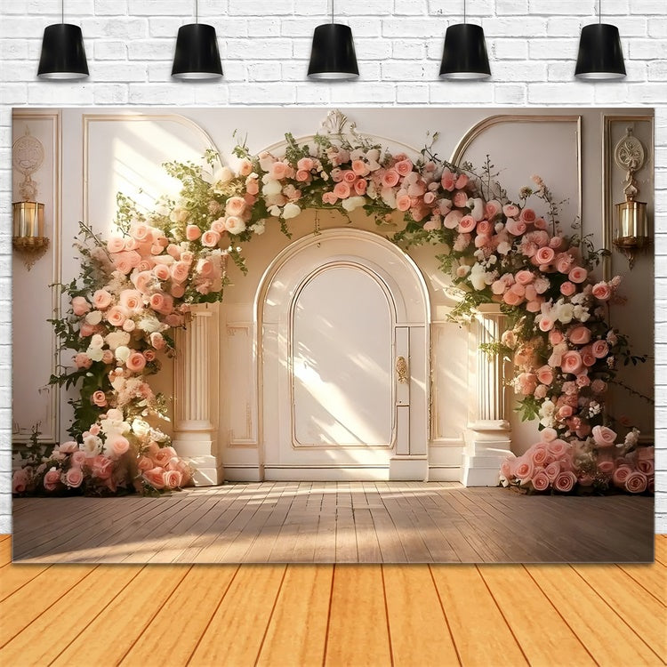 Pet Photography Backdrop Soft Blush Floral Arch Backdrop LXX1-253