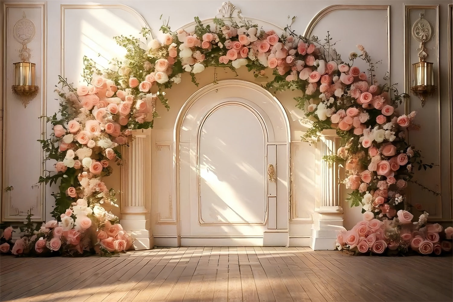 Pet Photography Backdrop Soft Blush Floral Arch Backdrop LXX1-253