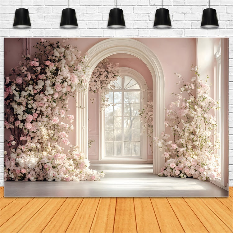 Backdrops For Pet Photography Pastel Flower Arch Backdrop LXX1-254