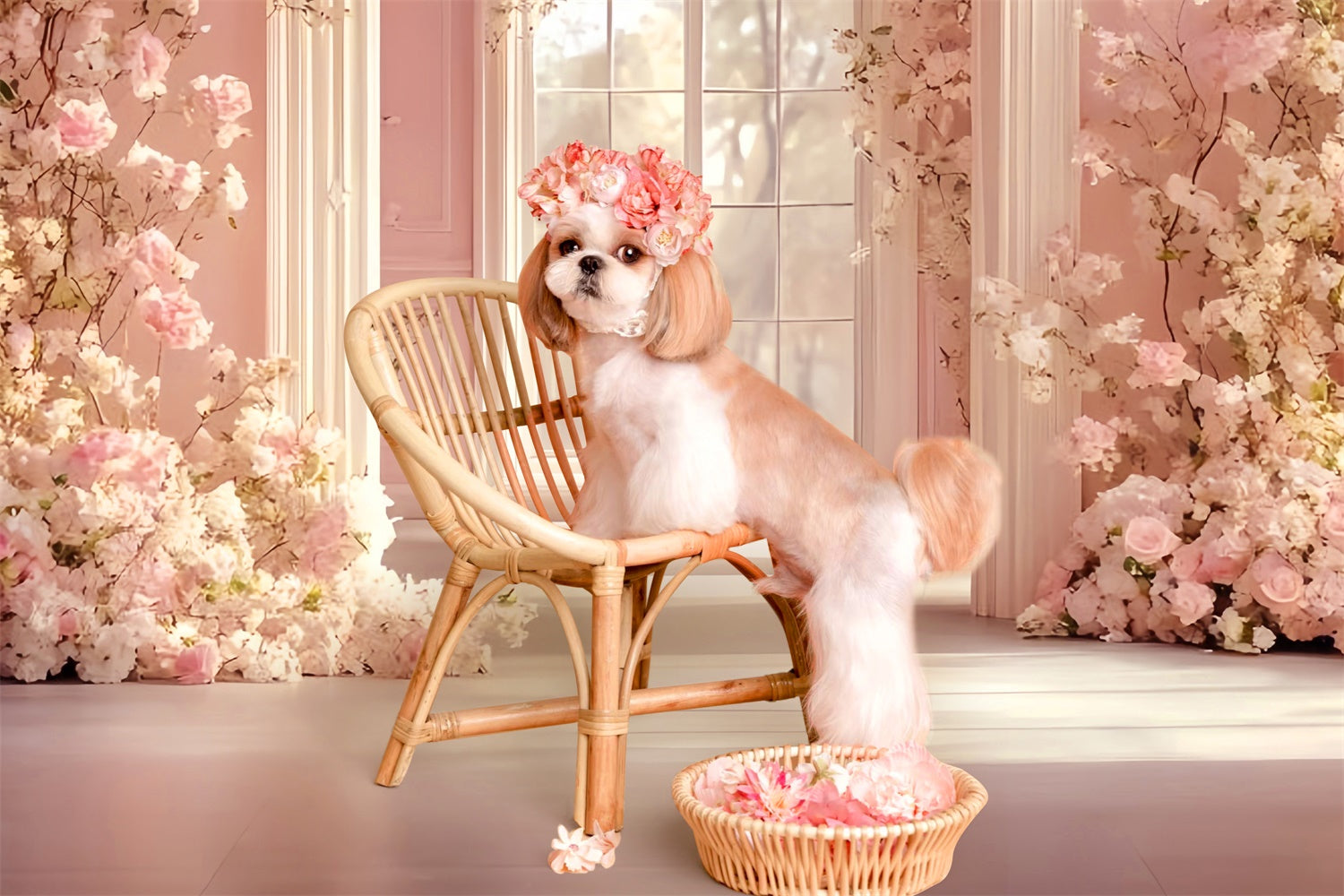 Backdrops For Pet Photography Pastel Flower Arch Backdrop LXX1-254