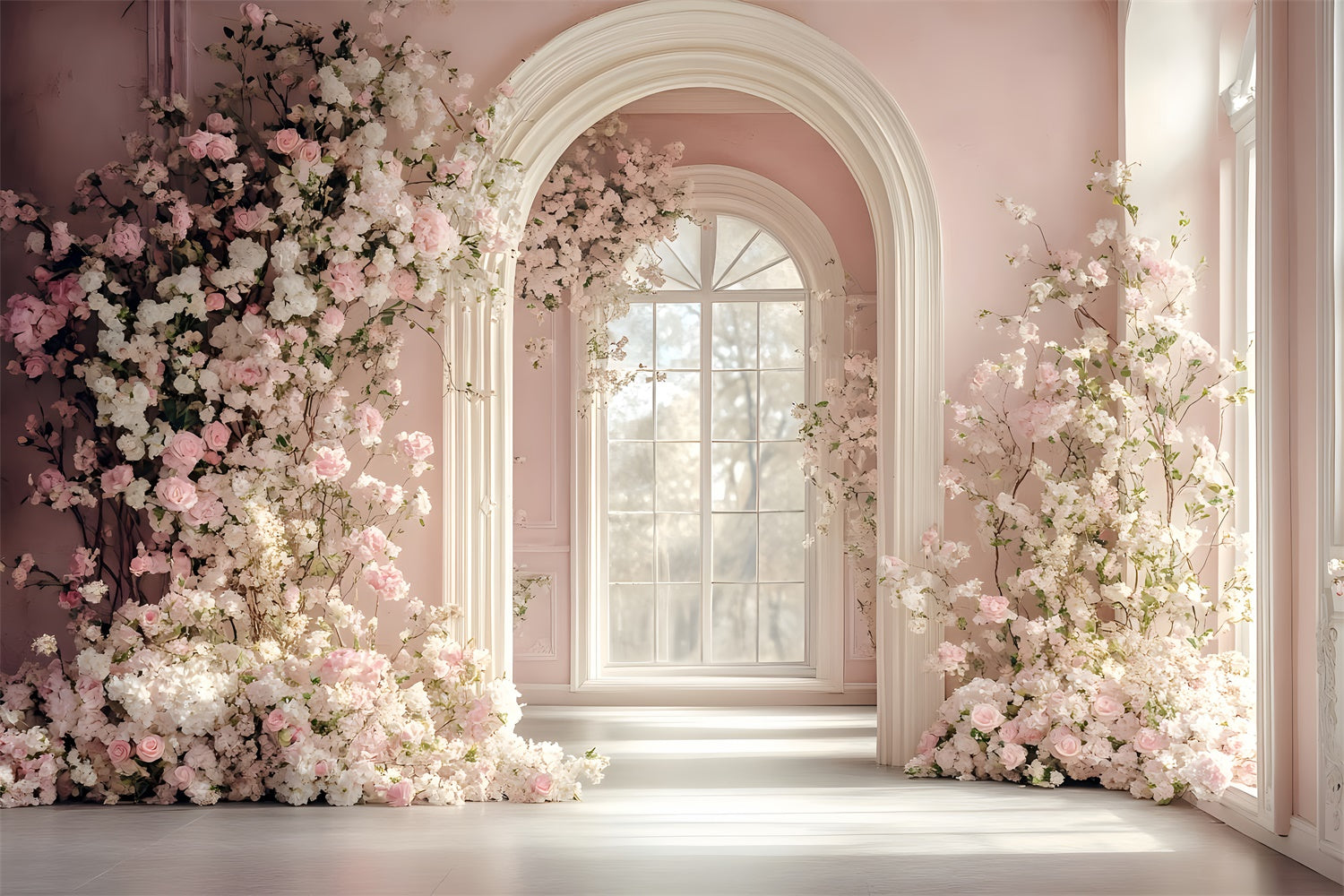 Backdrops For Pet Photography Pastel Flower Arch Backdrop LXX1-254