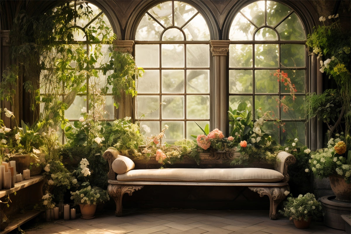 Pet Backdrops Vintage Arch Window Garden Backdrop LXX1-260