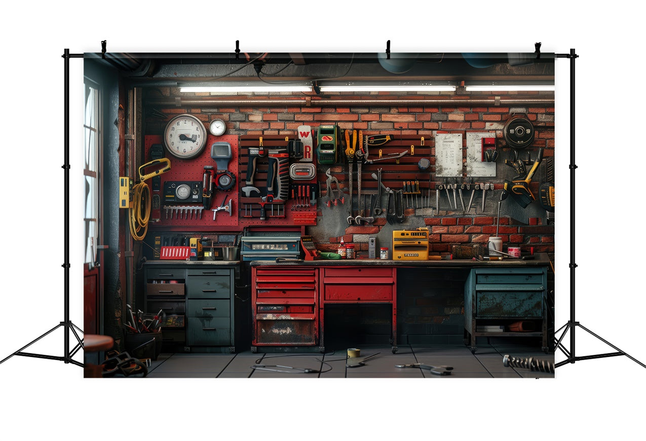 Pet Photography Backdrop Modern Tool Wall Garage Backdrop LXX1-268