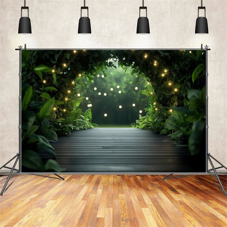 Pet Backdrop Lush Greenery Sparkling Lights Backdrop LXX1-270