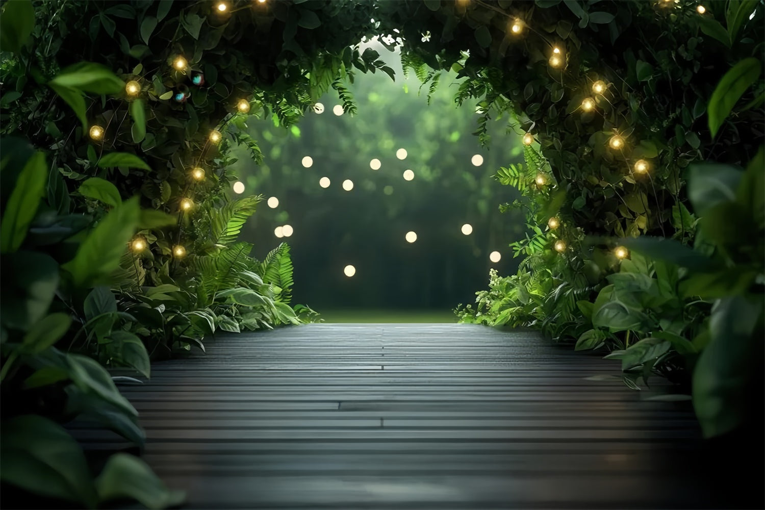 Pet Backdrop Lush Greenery Sparkling Lights Backdrop LXX1-270