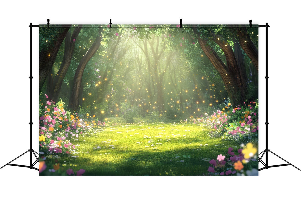 Pet Photography Backdrop Dreamy Forest Flowers Backdrop LXX1-272