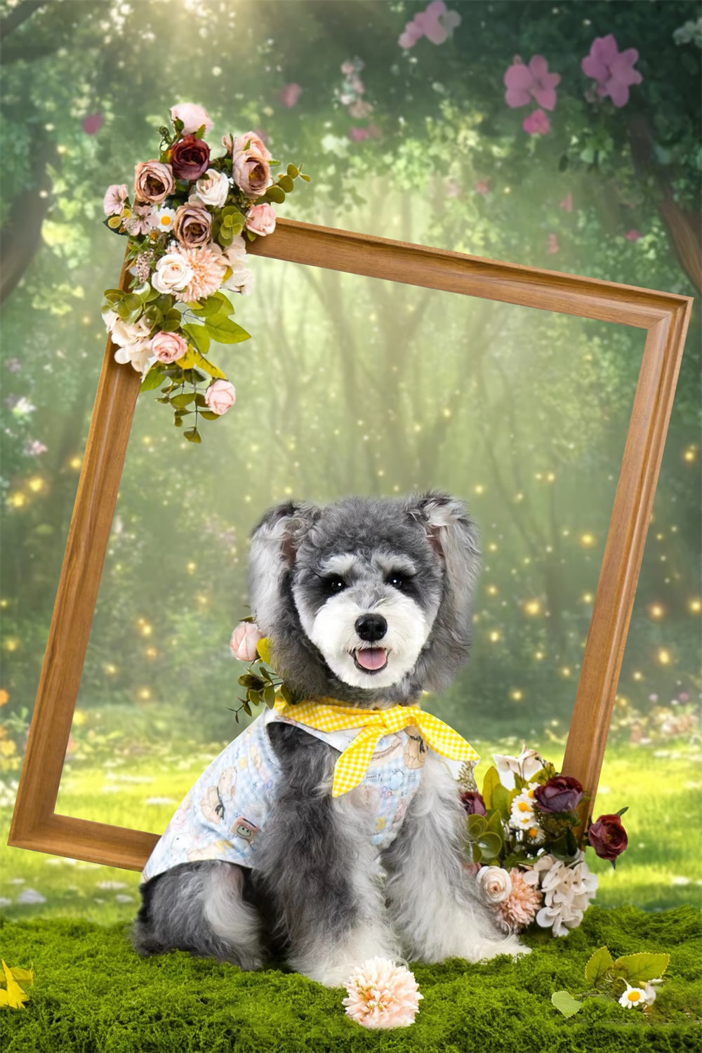 Pet Photography Backdrop Dreamy Forest Flowers Backdrop LXX1-272