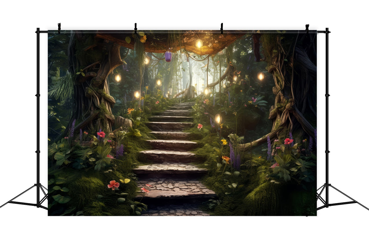 Backdrop Pet Enchanted Steps Fairy Forest Backdrop LXX1-273