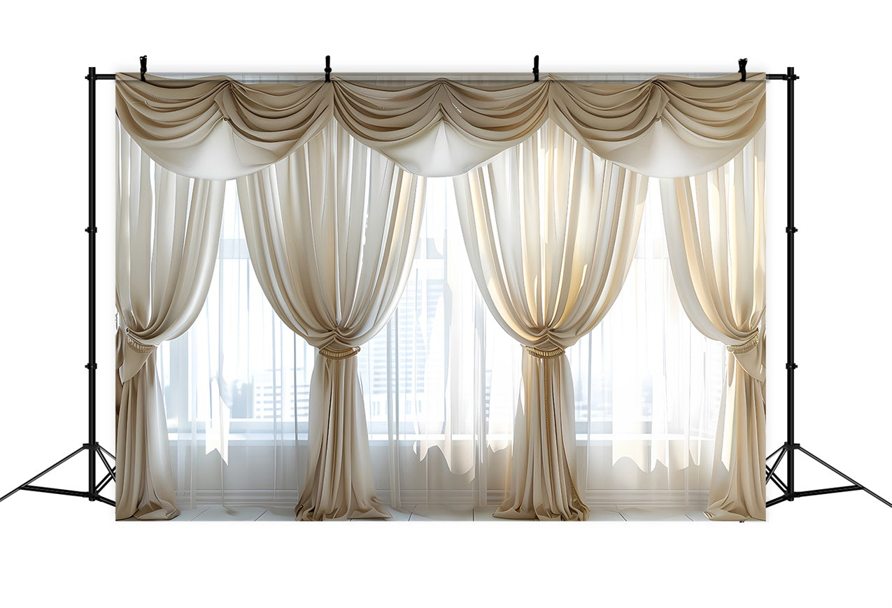 Pet Photography Backdrops Elegant Ivory Drapes Backdrop LXX1-280