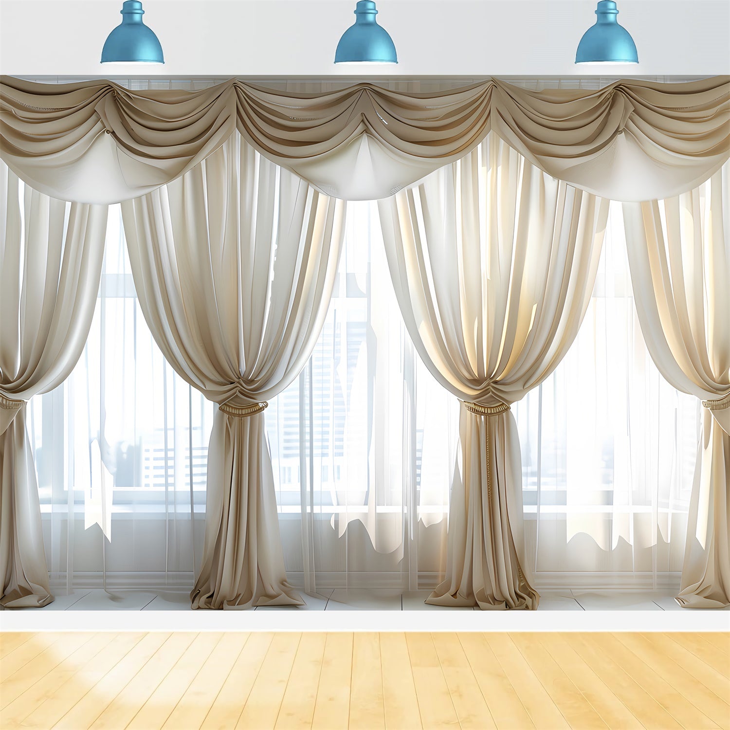 Pet Photography Backdrops Elegant Ivory Drapes Backdrop LXX1-280