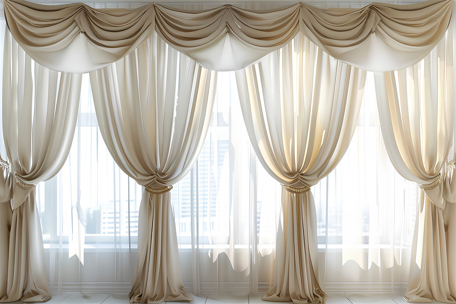 Pet Photography Backdrops Elegant Ivory Drapes Backdrop LXX1-280