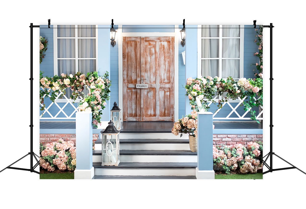 Pet Photo Backdrops Charming Cottage Door Floral Backdrop LXX1-283