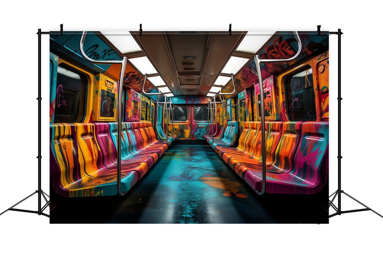 Backdrop Pet Colorful Subway Graffiti Art Backdrop LXX1-287