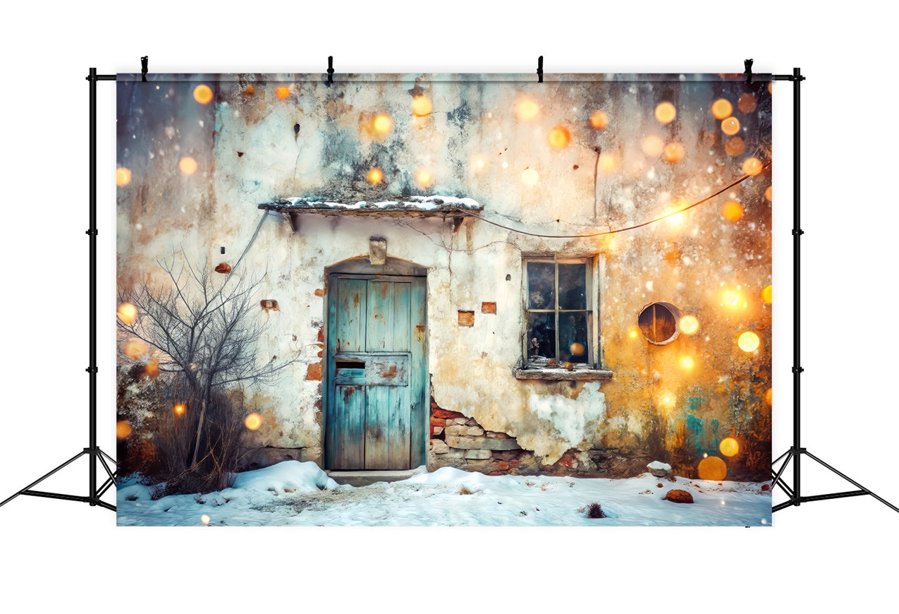 Pet Backdrop Cozy Snow Rustic Cottage Backdrop LXX1-291