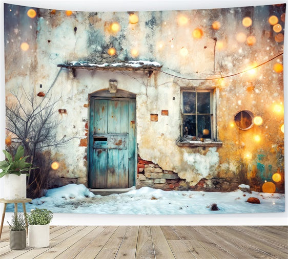 Pet Backdrop Cozy Snow Rustic Cottage Backdrop LXX1-291