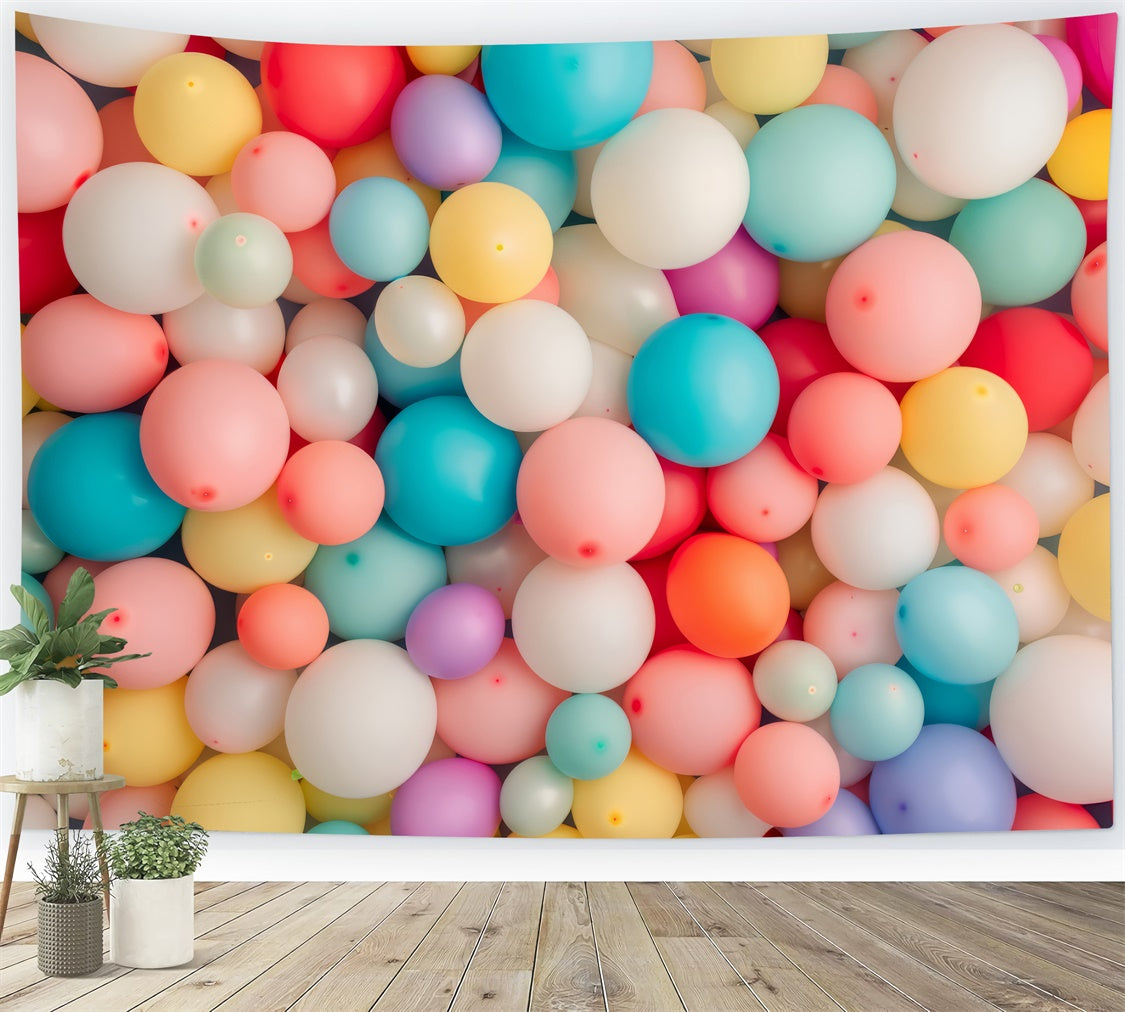 Backdrop Pet Pastel Party Balloon Cluster Backdrop LXX1-293