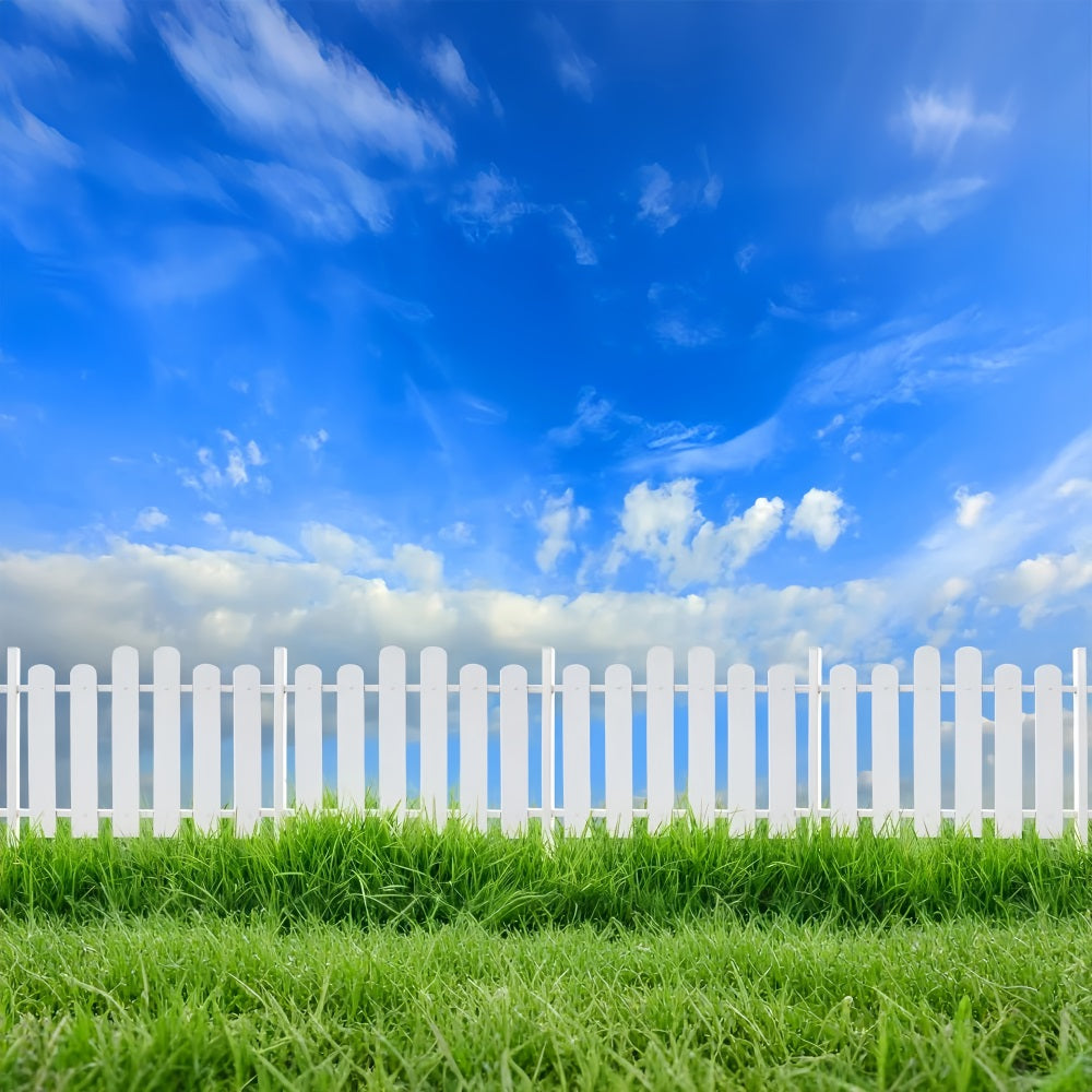 Sky Backdrop Photography Sunny Day White Fence Backdrop LXX1-303