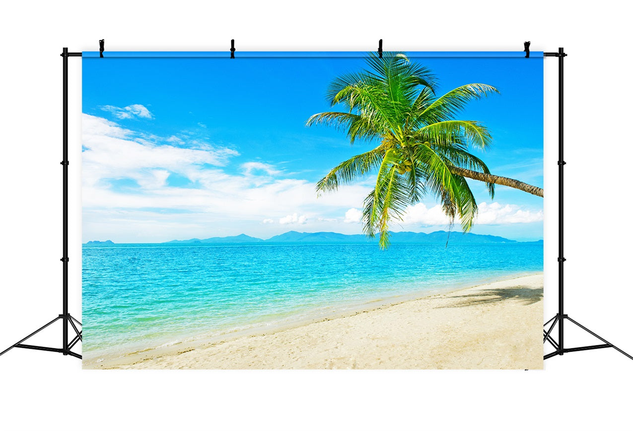 Ocean Sky Backdrop Sunny Beach Coconut Tree Backdrop LXX1-304