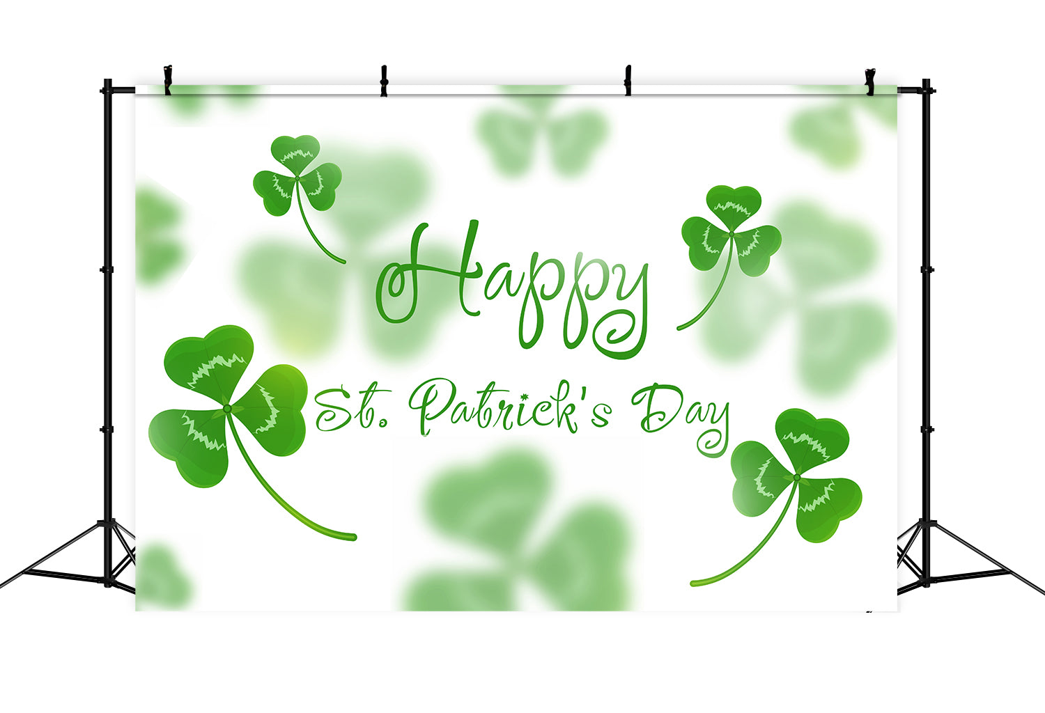 St Patrick's Day Backdrop Shamrock Minimalist White Backdrop LXX1-31