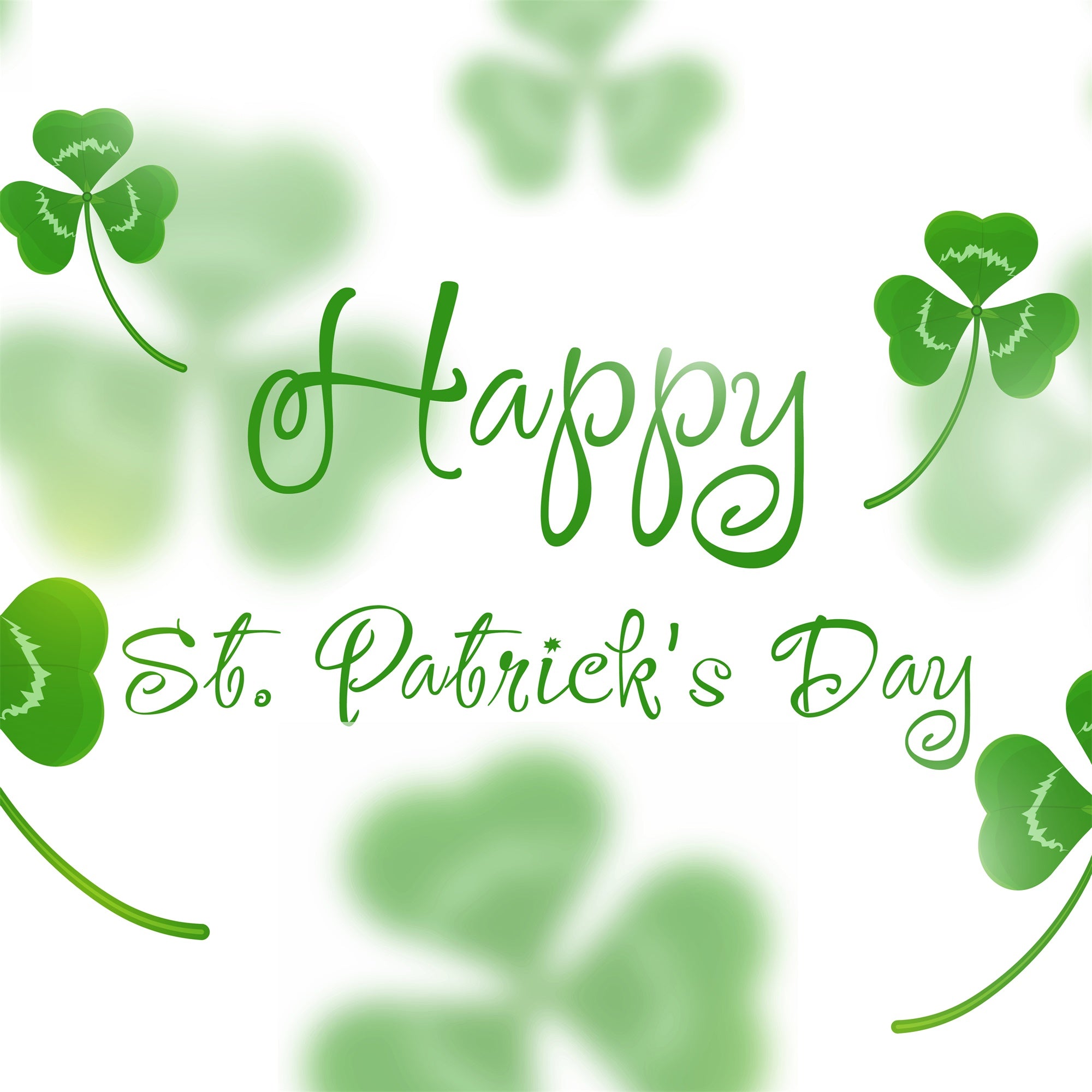 St Patrick's Day Backdrop Shamrock Minimalist White Backdrop LXX1-31