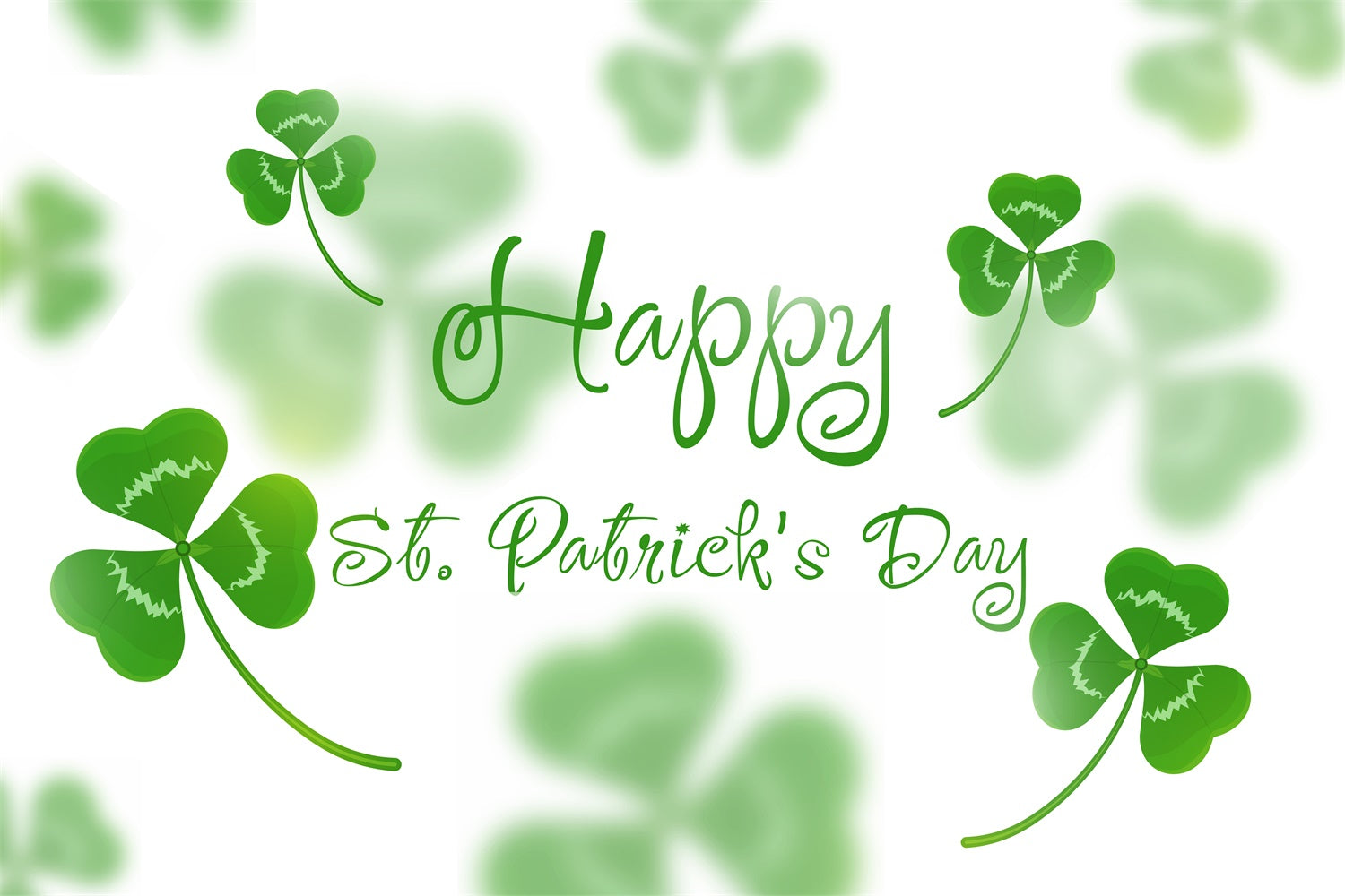 St Patrick's Day Backdrop Shamrock Minimalist White Backdrop LXX1-31