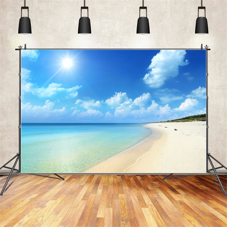 Photography Sky Backdrop Golden Sands Serene Ocean Backdrop LXX1-313