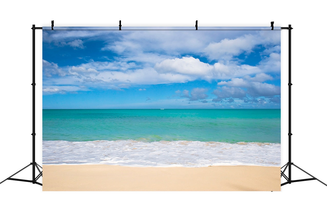 Ocean Sky Backdrop Peaceful Shoreline Blue Water Backdrop LXX1-316