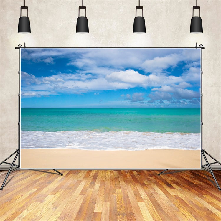 Ocean Sky Backdrop Peaceful Shoreline Blue Water Backdrop LXX1-316