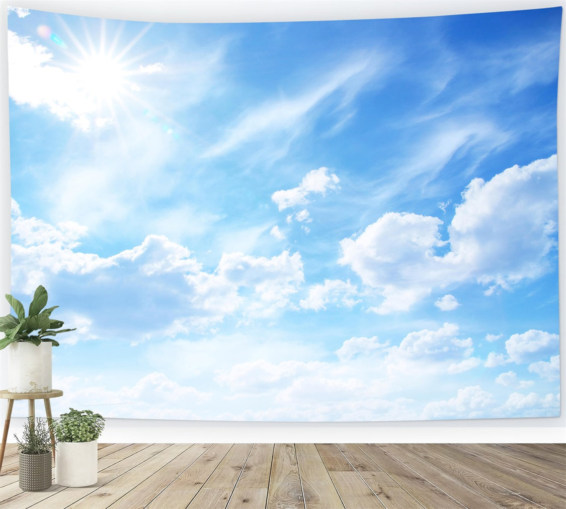 Sky Backdrop Clouds Radiant Sunshine Tranquil Sky Backdrop LXX1-318