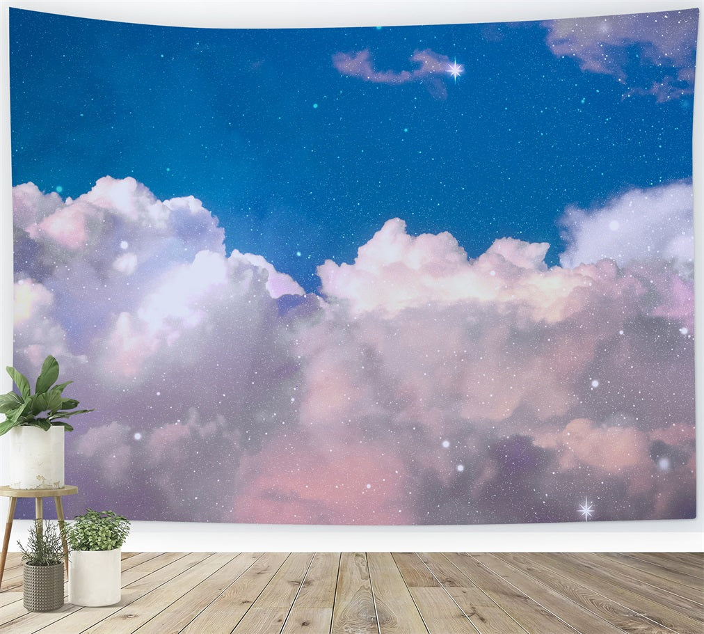 Clouds Photo Backdrop Dreamy Night Sky Star Backdrop LXX1-322