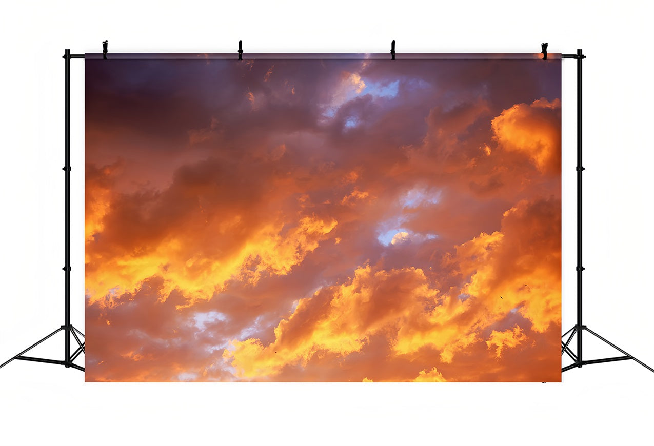 Cloud Backdrop Photography Radiant Golden Sky Backdrop LXX1-324