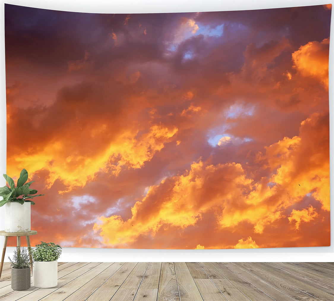 Cloud Backdrop Photography Radiant Golden Sky Backdrop LXX1-324