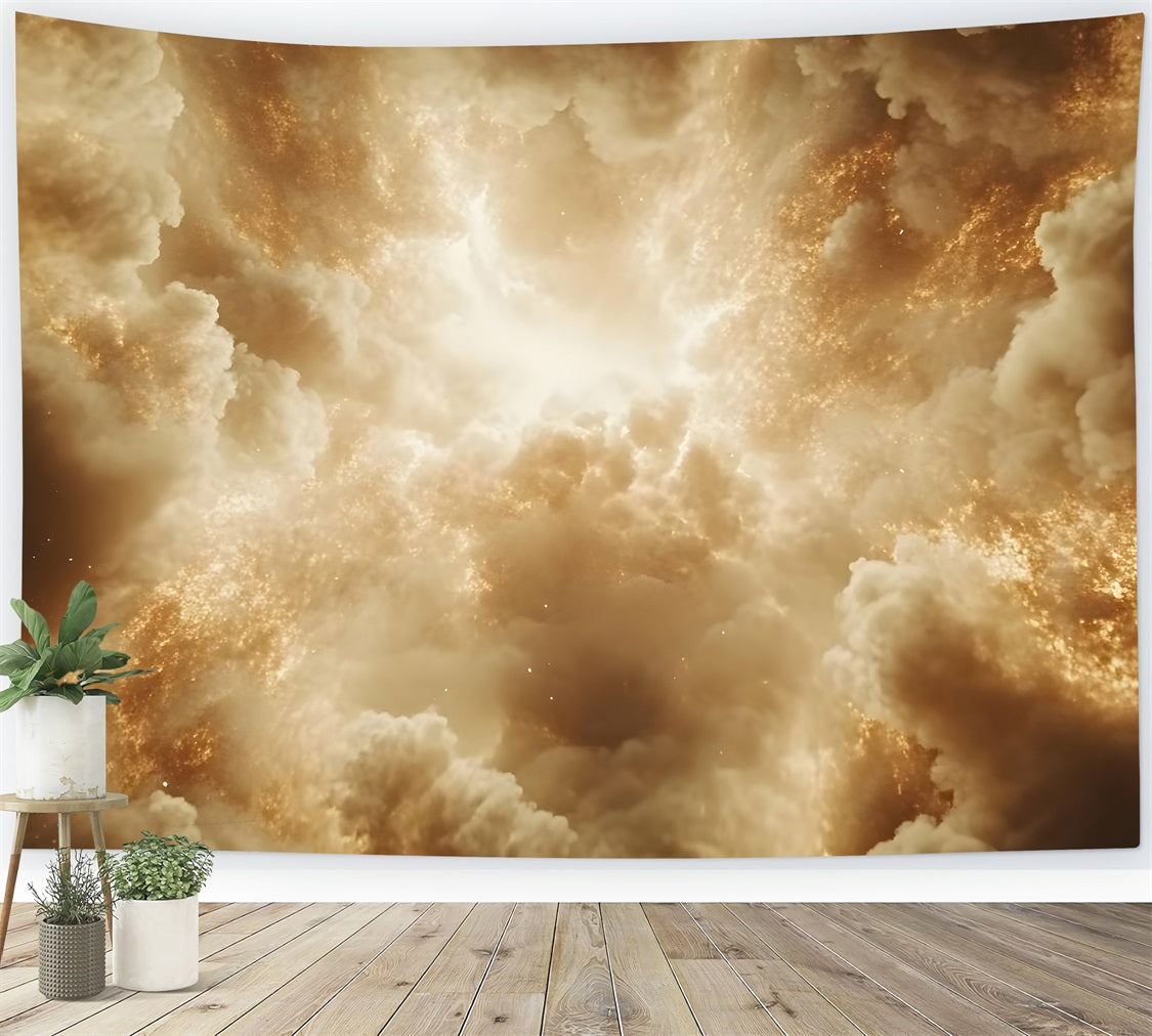 Cloud Photo Backdrop Magical Golden Clouds Glow Backdrop LXX1-325