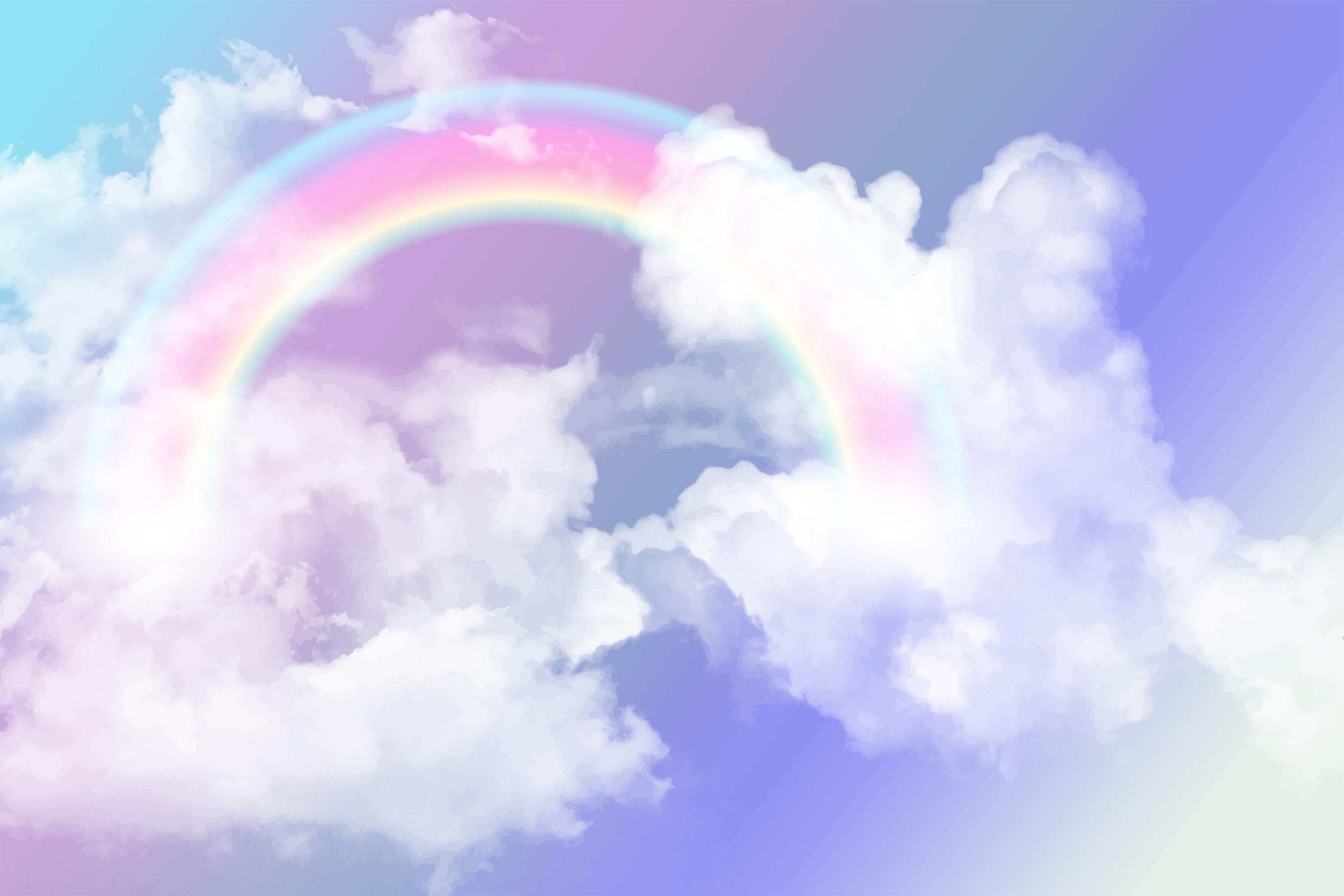 Rainbow Cloud Backdrop Soft Sky Fluffy Clouds Backdrop LXX1-326