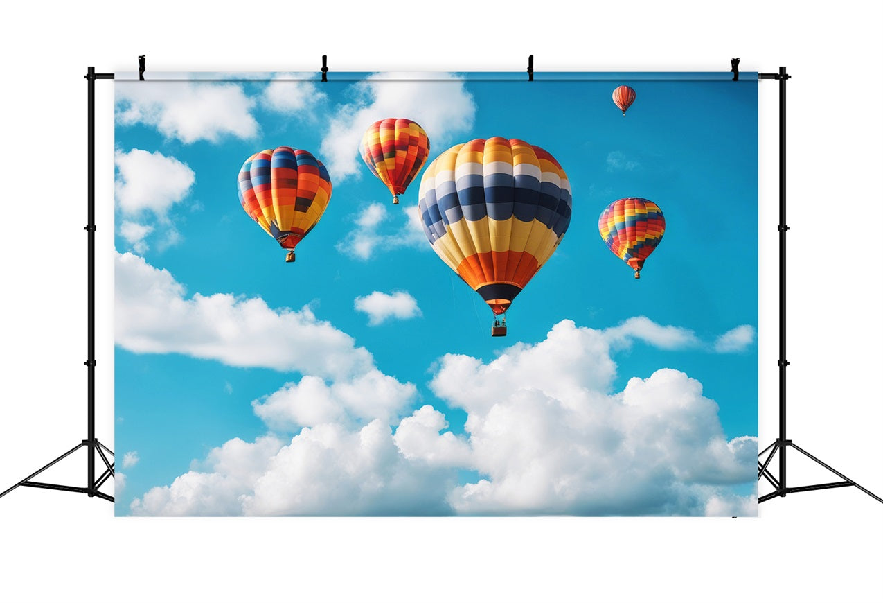 Cloud Backdrop Colorful Adventure Sky Balloon Backdrop LXX1-331