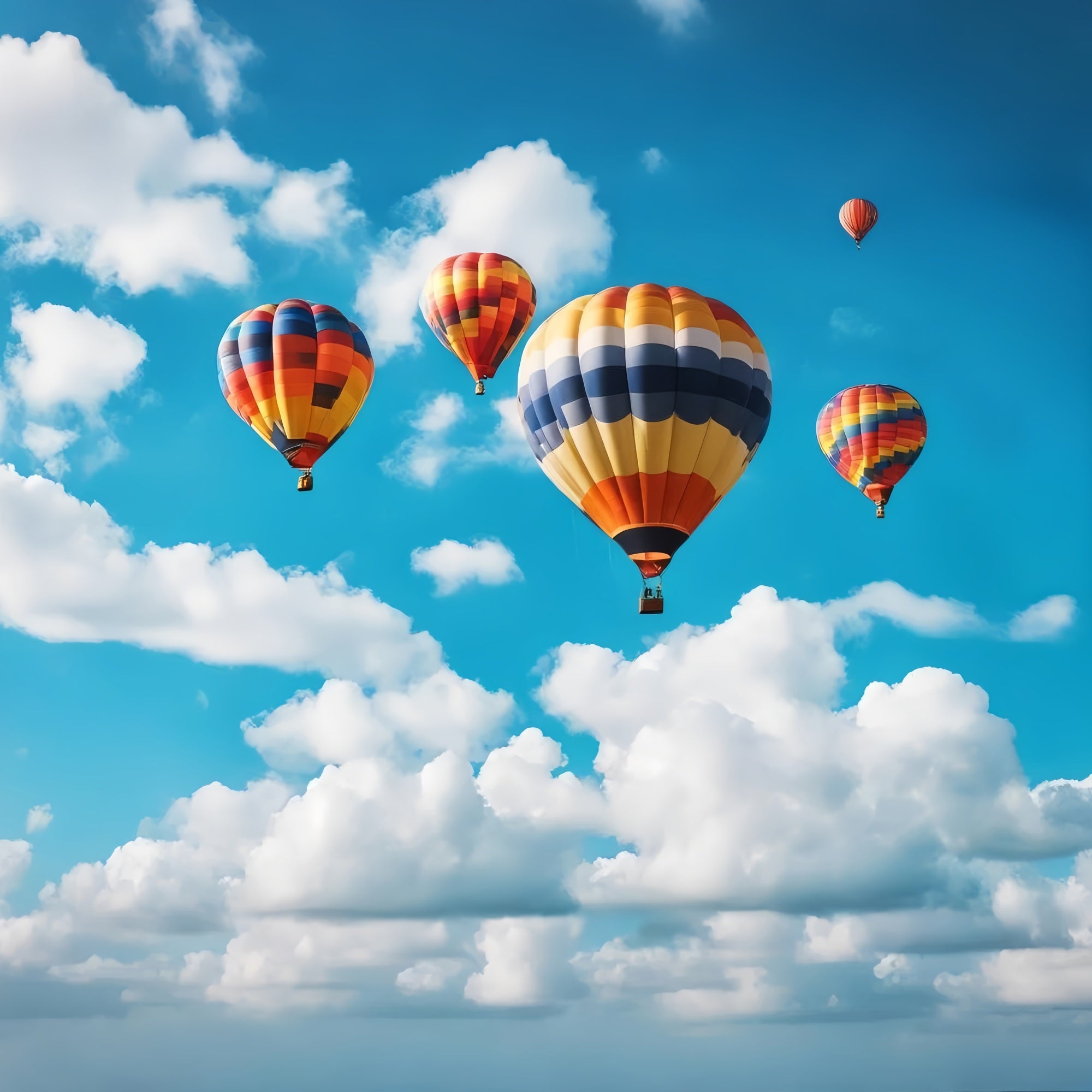 Cloud Backdrop Colorful Adventure Sky Balloon Backdrop LXX1-331