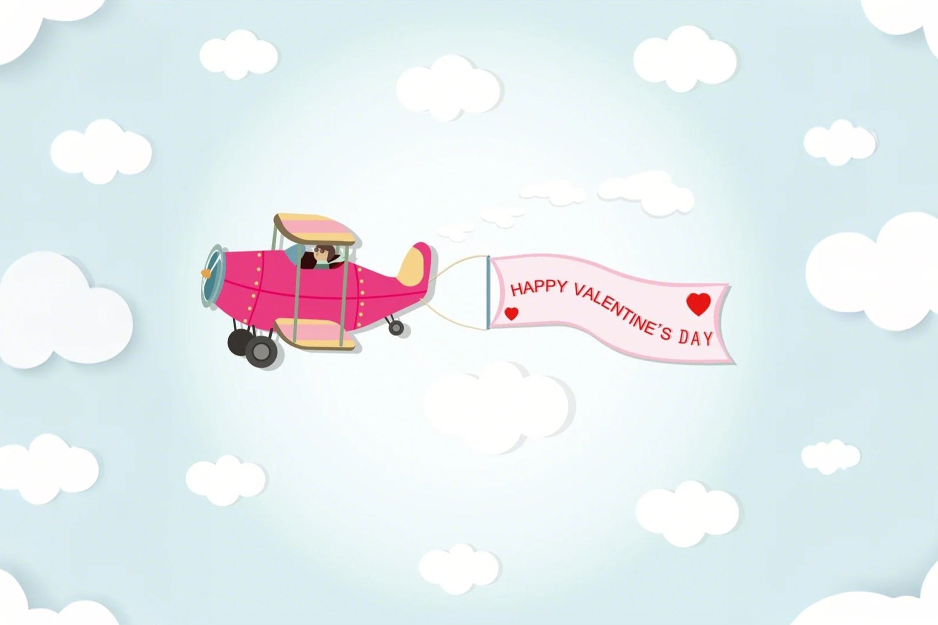 Cloud Photo Backdrop Valentine's Day Skywriting Backdrop LXX1-334