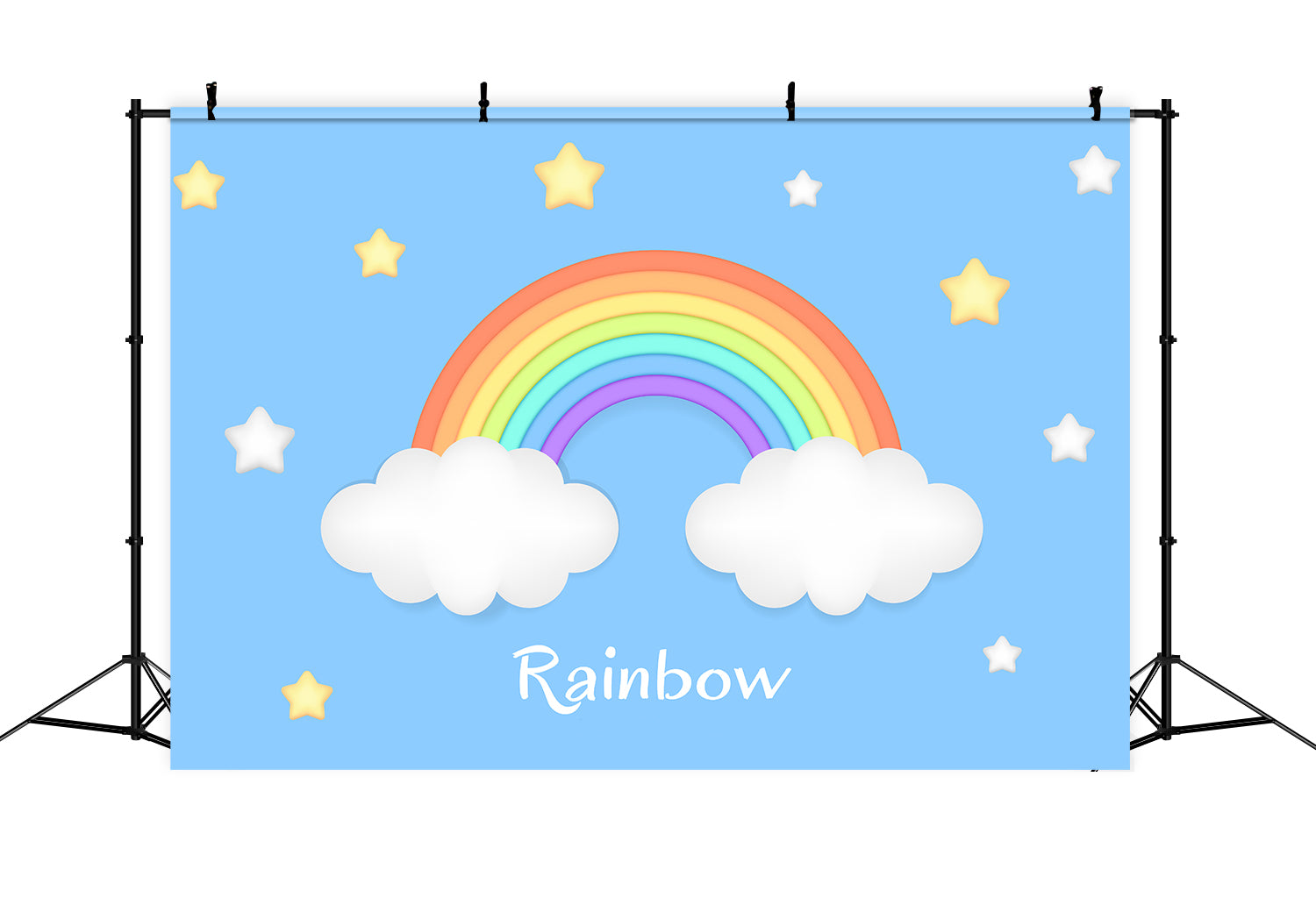 Sky Cloud Backdrop Rainbow Stars Decor Backdrop LXX1-338