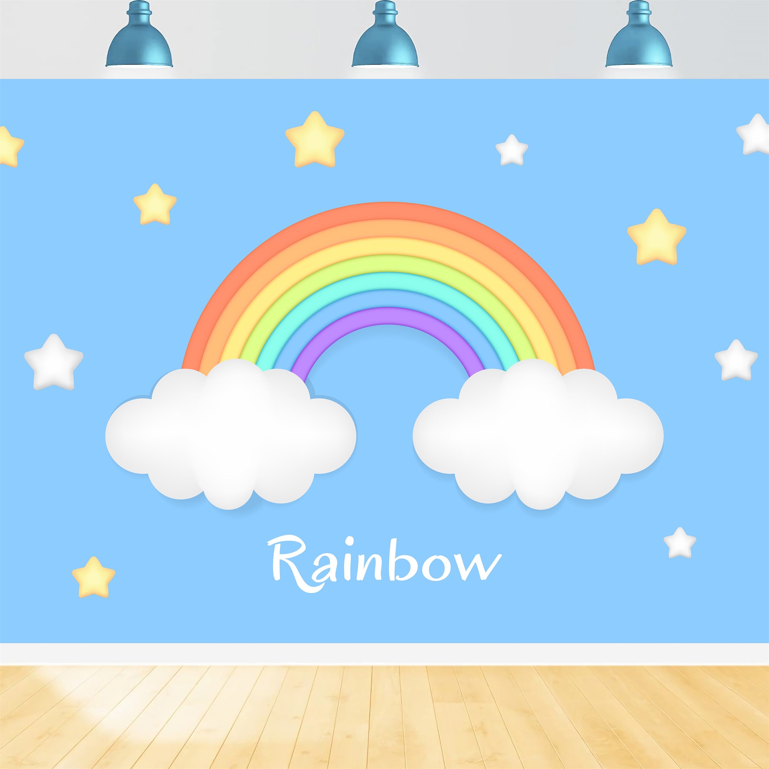 Sky Cloud Backdrop Rainbow Stars Decor Backdrop LXX1-338