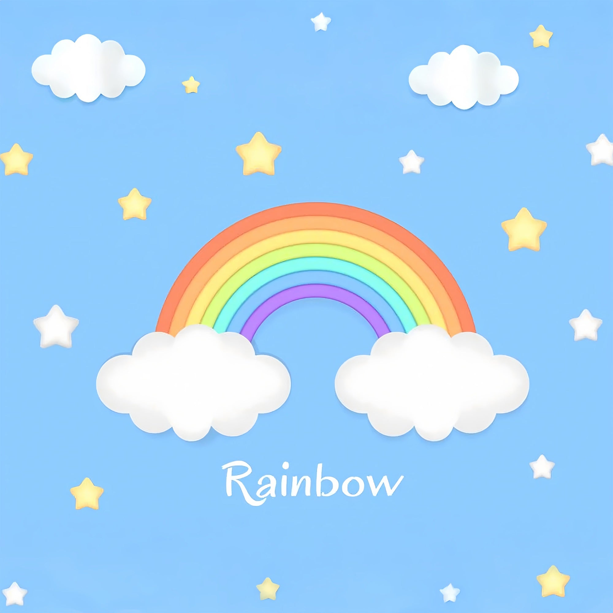 Sky Cloud Backdrop Rainbow Stars Decor Backdrop LXX1-338