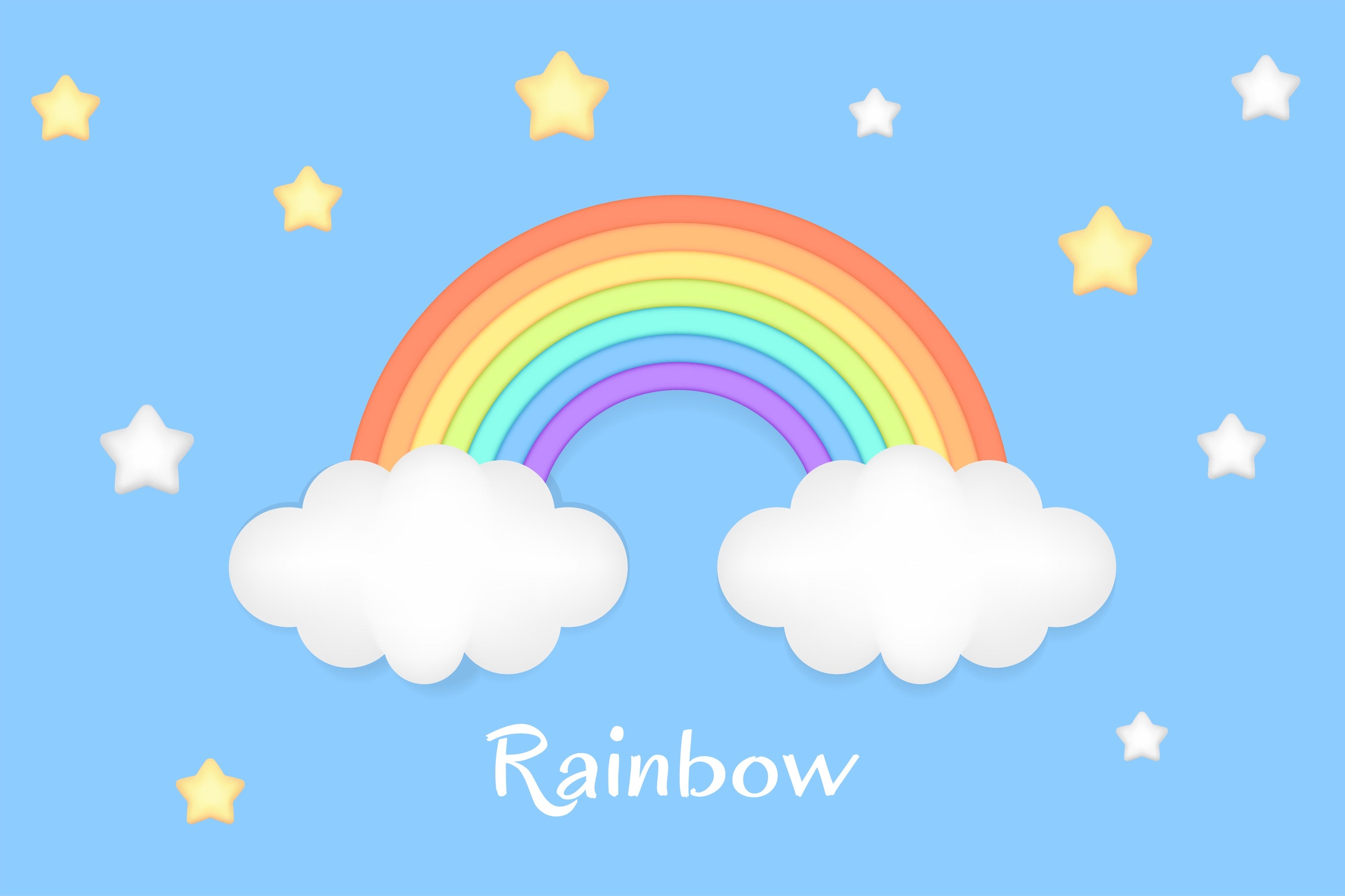 Sky Cloud Backdrop Rainbow Stars Decor Backdrop LXX1-338