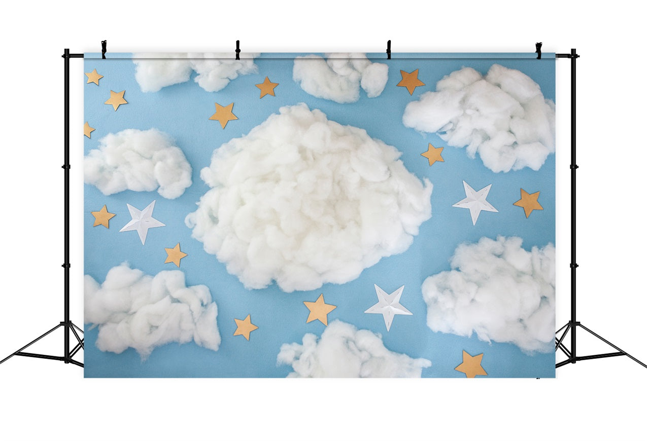 Blue Sky Backdrops Starry Cotton Clouds Backdrop LXX1-342