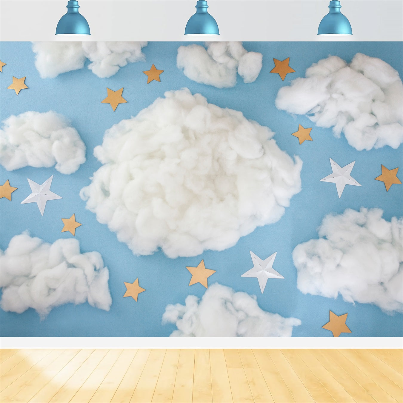 Blue Sky Backdrops Starry Cotton Clouds Backdrop LXX1-342