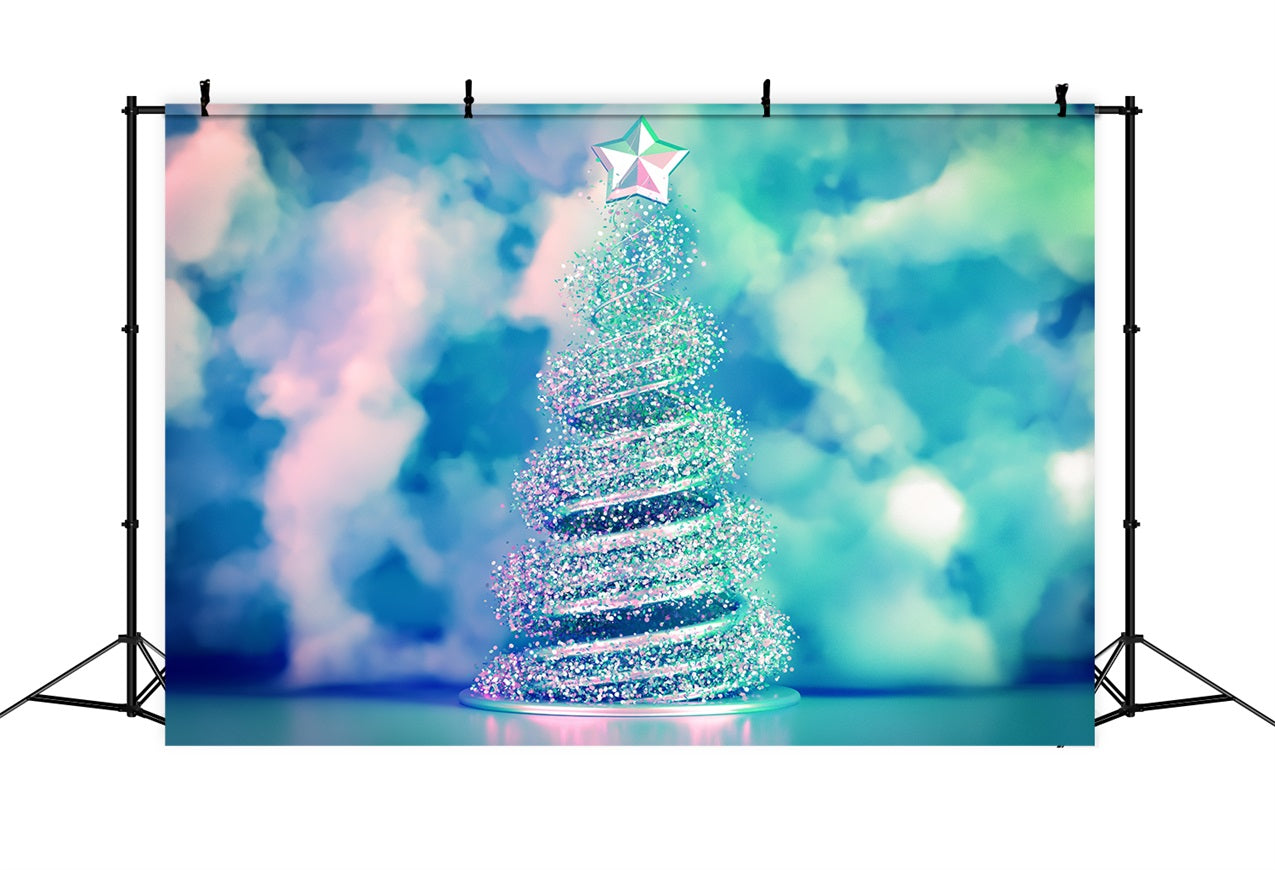 Christmas Sky Backdrop Starry Spiral Tree Backdrop LXX1-343