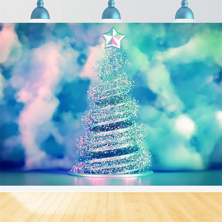 Christmas Sky Backdrop Starry Spiral Tree Backdrop LXX1-343