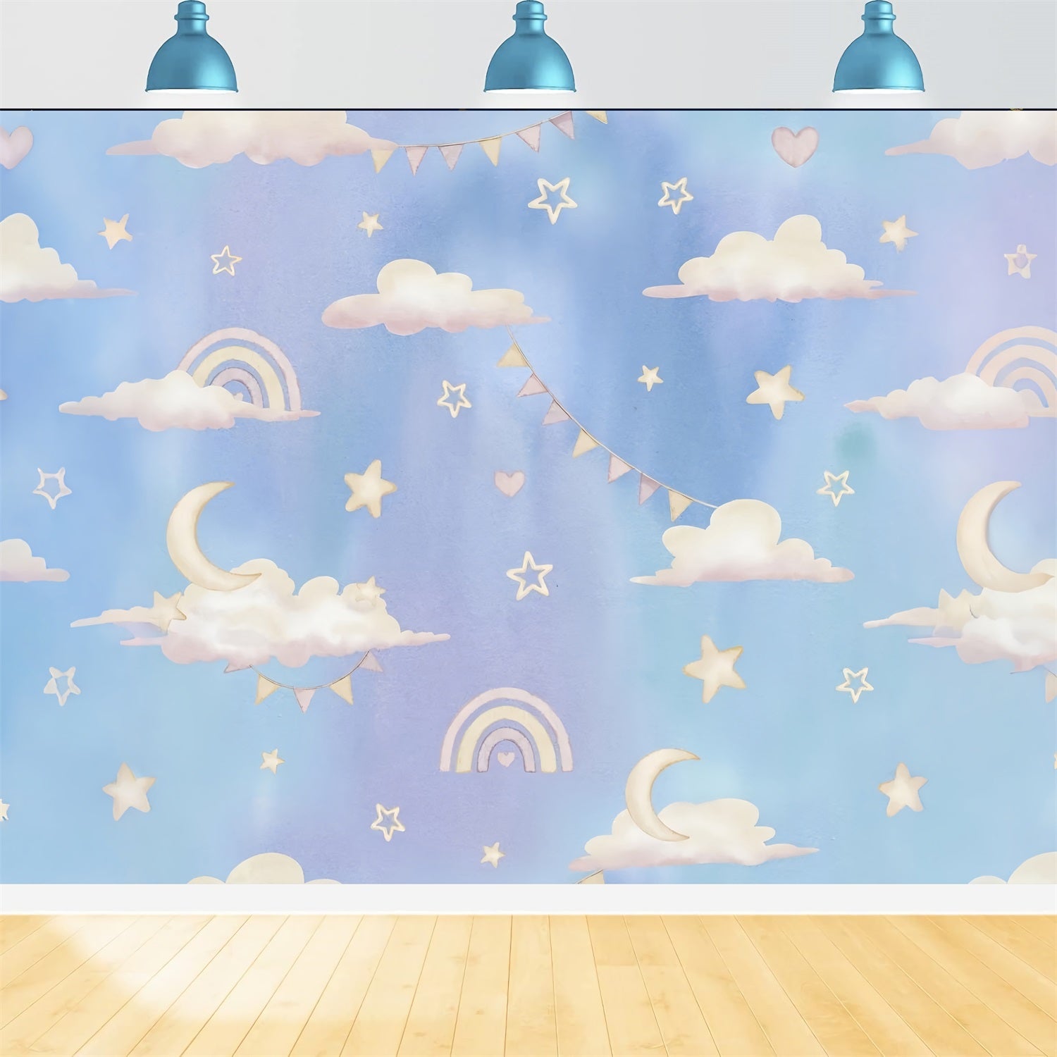 Backdrop Clouds Pastel Starry Night Backdrop LXX1-344