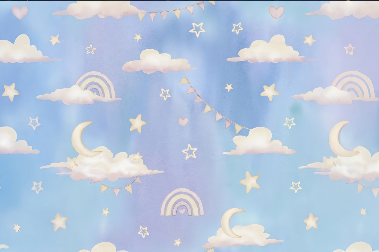 Backdrop Clouds Pastel Starry Night Backdrop LXX1-344